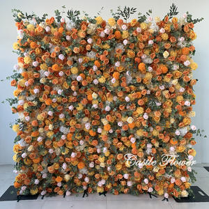 H-817 Hot Sale <strong>Wedding</strong> Roll up Flower Wall Roll up Artificial Flowers Wall Panel 8ft X 8ft Flower Wall <strong>Backdrop</strong> for <strong>Wedding</strong> - Product Image 4