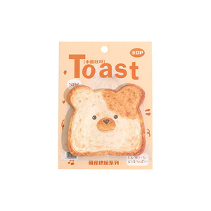 Ins Style Bread Shaped <b>Sticky</b> <b>Notes</b> Cartoon Toast Fruit Pattern Memo <b>Note</b> Paper For Student Message Reminder - Product Image 1