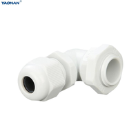 Passe-câble coudé en nylon IP68 étanche à 90 degrés avec décharge de tension PA6, connecteur de câblage électrique fileté PG M NPT