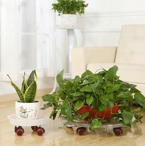 <span class=keywords><strong>Jardinière</strong></span> ronde transparente, soucoupe transparente, 4 roues universelles, Pot <span class=keywords><strong>de</strong></span> fleurs, chariot, chariot, chariot, planteur extérieur, plateau - Product Image 2