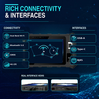 Nouvelle tablette robuste MTK Android 13 IP65 8 pouces 8000 mAh Wi-Fi Reconnaissance faciale Empreinte digitale APK personnalisé NFC RFID 4G GPS BT5.0 Accès OEM