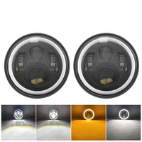 Faro LED per auto Wrangler da 7 pollici, 6 LED, a cerchio completo, 12V 60W, per modifica veicoli fuoristrada, con apertura integrata e abbaglianti/anabbaglianti