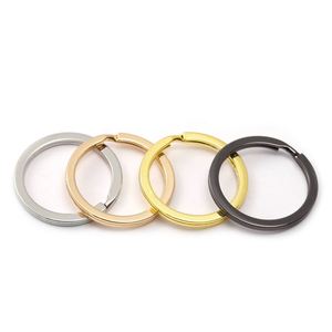 Porte-clés de 30mm en alliage métallique pour bricolage, porte-clés rond plat, accessoires porte-clés pour fabrication de bijoux - Product Image 2