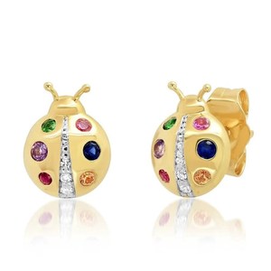 Melynn boucles d'oreilles punaise colorée en argent sterling 925 insecte animal mignon boucles d'oreilles pour femmes - Product Image 1