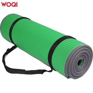 Tapis de yoga Woqi 3 mm d'épaisseur, en matériau NBR antidérapant, avec sangles pour le fitness et le remodelage corporel - Product Image 2