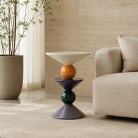 Table basse moderne haut de gamme de style français contemporain suspendue, minimaliste, en 2 parties, en fer durable et écologique pour salon