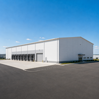 Entrepôt en structure acier sur mesure, quais de chargement à accès facile, atelier métallique résistant aux intempéries, bâtiment de stockage/garage