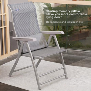 Outdoor Foldable Garden <b>Dining</b> Steel Leg Tube Aluminium Patio Lawn Mesh Folding <b>Chair</b> - Product Image 1