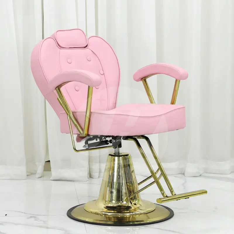 Vente en gros de chaise de barbier hydraulique inclinable pour femmes équipement de style de salon spa chaise de style Offre Spéciale salon tout usage rose