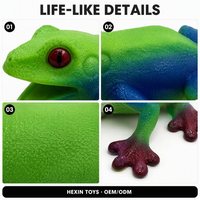 Hijau-Biru Ramah Lingkungan TPR 12.5X11X4.5Cm Mainan Katak Figur Katak Safari Realistis Mainan Edukasi Dekorasi Meja Anak-anak