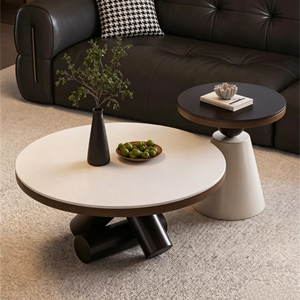 Set di Tavolini <span class=keywords><strong>da</strong></span> Caffè Rotondi Geometrici Minimalisti Italiani, Tavolo Centrale Moderno di Lusso per Soggiorno, Appartamenti di Piccole Dimensioni - Product Image 6