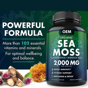 OEM Private Label Organic Irish <strong>Sea</strong> <strong>Moss</strong> Capsules Natural Burdock Root Irish <strong>Moss</strong> and Bladderwrack Capsules - Product Image 4