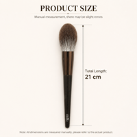 Pinceau de luxe en poils de renard cultivés, avec manche en bois de santal haute densité et virole en cuivre de qualité supérieure, 21 cm