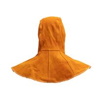 Cubiertas de soldadores ignífugos amarillos de alta calidad, capucha de soldadura de cuero dividido de vaca con cuello, hombros, tapas de soldadura