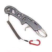 Pince de pêche en alliage d'aluminium très vendue avec corde de sécurité et pince à poisson, accessoires de pêche portables et durables pour la pêche en rivière