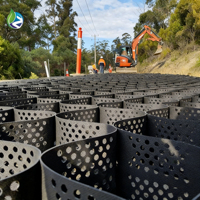 Grilles de sol en plastique texturées et perforées Geocell pour le stationnement, le gazon, les allées en gravier, les fossés de drainage, les canaux de déversion et les barrages