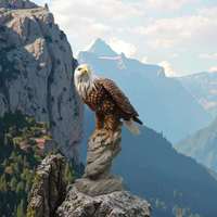Statue d'aigle en résine peinte à la main, décoration d'extérieur pour cour, arrangement décoratif