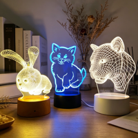 Atmosphère 3D Acrylique LED Lampe pour La Maison Enfants Veilleuses Rgb Veilleuse Tactile Lampe Usb Romantique Led Table