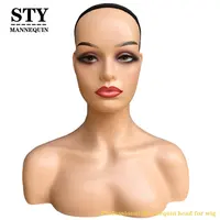 หัวหุ่นหน้าอกหญิง Mannequin หัวไหล่ Mannequin จอแสดงผล Wigs มนุษย์ Face
