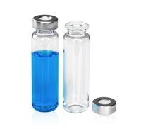 10ml 20ml Klare und Bernsteinfarbene N20 Flachboden-Headspace-Fläschchen mit Silbernem Deckel und Crimp-Verschluss