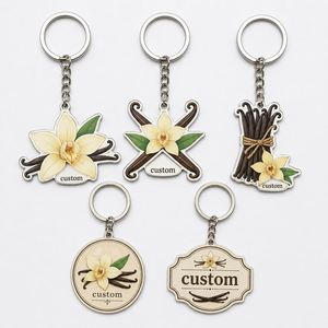 Llaveros Personalizados al por Mayor con Diseño de Planta de Vainilla para Tiendas de Especias, Panaderías y Promoción de Productos Alimenticios - Product Image 1