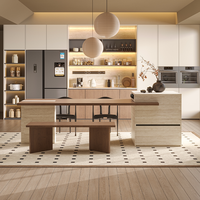 Table de salle à manger îlot en porcelaine effet bois, style designer, extensible et rétractable, sur mesure, pour usage domestique