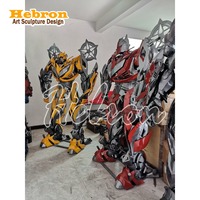 Sculpture métallique grandeur nature de personnage de film Transformers, robot soudeur 3D, pour décoration extérieure de jardin et de maison