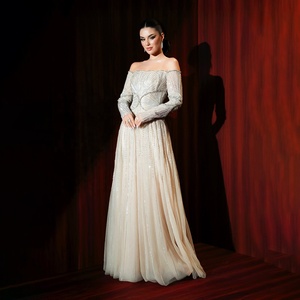 Robe de soirée Serene <span class=keywords><strong>Hill</strong></span> LA73333, beige luxueux, style arabe, Dubai, célèbre designer, coupe A, 2026, pour mariage et soirée - Product Image 2