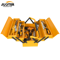 Boîte à outils en fer JUSTER 420 * 200 * 200 mm, 530 * 200 * 200 mm, 5 plateaux, boîte à outils portable à double poignée pour atelier de réparation