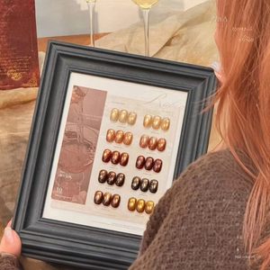 Rabia – Kit de 10 Gels UV Effet Œil de Chat Doré Coucher de Soleil, Sans HEMA, TPO, TMPTA, Couleurs Automnales Marron Café, Pour Salon de Manucure - Product Image 3