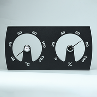 Termometer dan Higrometer Sauna Aluminium Hitam 2 in 1, Thermo-Hygrometer untuk Ruang Uap Sauna, Tersedia di Stok 2026