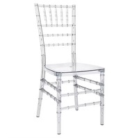 Chaises Chiavari en plastique transparent Napoleon Outdoor - Empilables, écologiques, portables pour les mariages, les fêtes et les salons