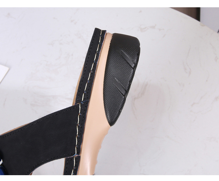 Ladies Casual High Heel Sandals Round Head Thick Platform Casual Flip Flops Sandals for Women