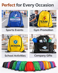 Bolsa de algodón reutilizable de diseño, en varios colores, con logotipo de marca deportiva, personalizada con cordón, para promoción. - Product Image 4