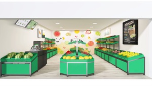 Kệ rau quả siêu thị kệ trưng bày rau và trái cây Kệ rau quả hai lớp màu xanh lá cây - Product Image 5