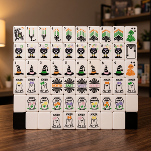 En stock – Jeu de Mahjong américain en plastique sur le thème d'Halloween Hocus Pocus pour 4 joueurs – Photos réelles - Product Image 3