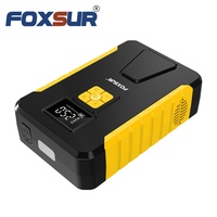 FOXSUR 26800mAh 12V/24V Démarreur de voiture Pompe à air Compresseur d'air portable Gonfleur de pneus de voiture Alimentation de secours
