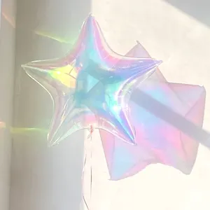 Yeni rüya atmosfer şeffaf şeker kristal gökkuşağı şişme folyo yıldız balon doğum günü partisi dekorasyon yıldız folyo balon