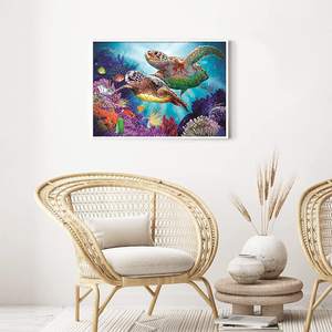 <span class=keywords><strong>ภาพ</strong></span>5D ประดับเพชรรูปเต่าทะเลสไตล์คลาสสิกงานประดิษฐ์เจาะทรงสี่เหลี่ยมเต็มรูปแบบแบบทำมือพิมพ์ลายสัตว์<span class=keywords><strong>ทะเล</strong></span>บนผืนผ้าใบ - Product Image 3