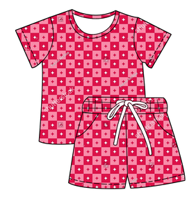 Completo Casual Estivo di Alta Qualità per Bambine, 2 Pezzi: Top a Maniche Corte Stampato e Pantaloncini con Coulisse, Set Loungewear per Bambini - Product Image 5