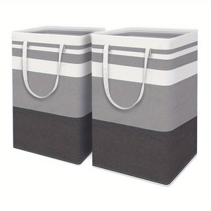 Cesti per Bucato Grandi e Impermeabili, Cesti Portabiancheria Autoportanti Pieghevoli con Manici per Lavanderia, <span class=keywords><strong>Bagno</strong></span>, Camera da Letto - Product Image 1