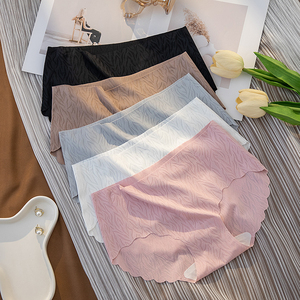 Vague bords couleur unie mince sans couture culotte <span class=keywords><strong>sous</strong></span>-vêtements pour femmes culottes <span class=keywords><strong>sous</strong></span>-vêtements - Product Image 3
