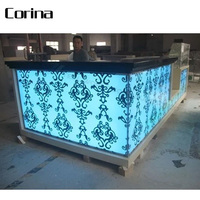 Pierre artificielle de Quartz chaude ou acrylique, surface solide, éclairage led, pour comptoir de restaurant, bar