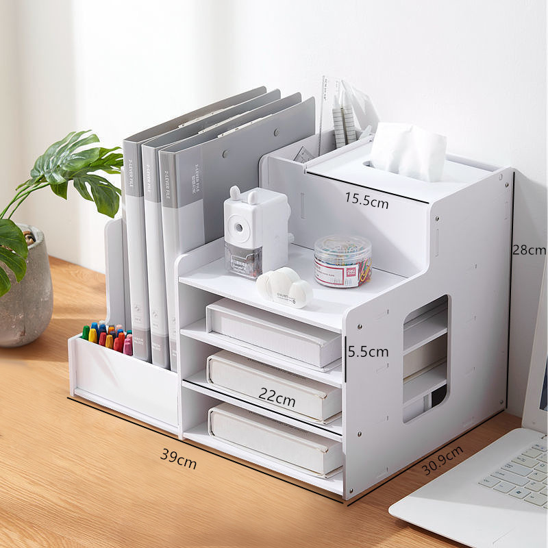 [Tissue Box with Built-in Pen Holder] File Rack