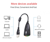 Adaptador de Sonido Externo Profesional BAJEAL USB 2.0 de 7.1 Canales, Chipset CM108, Material ABS, Interfaz de Audio Altamente Flexible