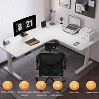 Bureau de jeu en forme de L de haute qualité à prix d'usine, bureau d'angle pour ordinateur, bureau réglable en hauteur avec support pour écran