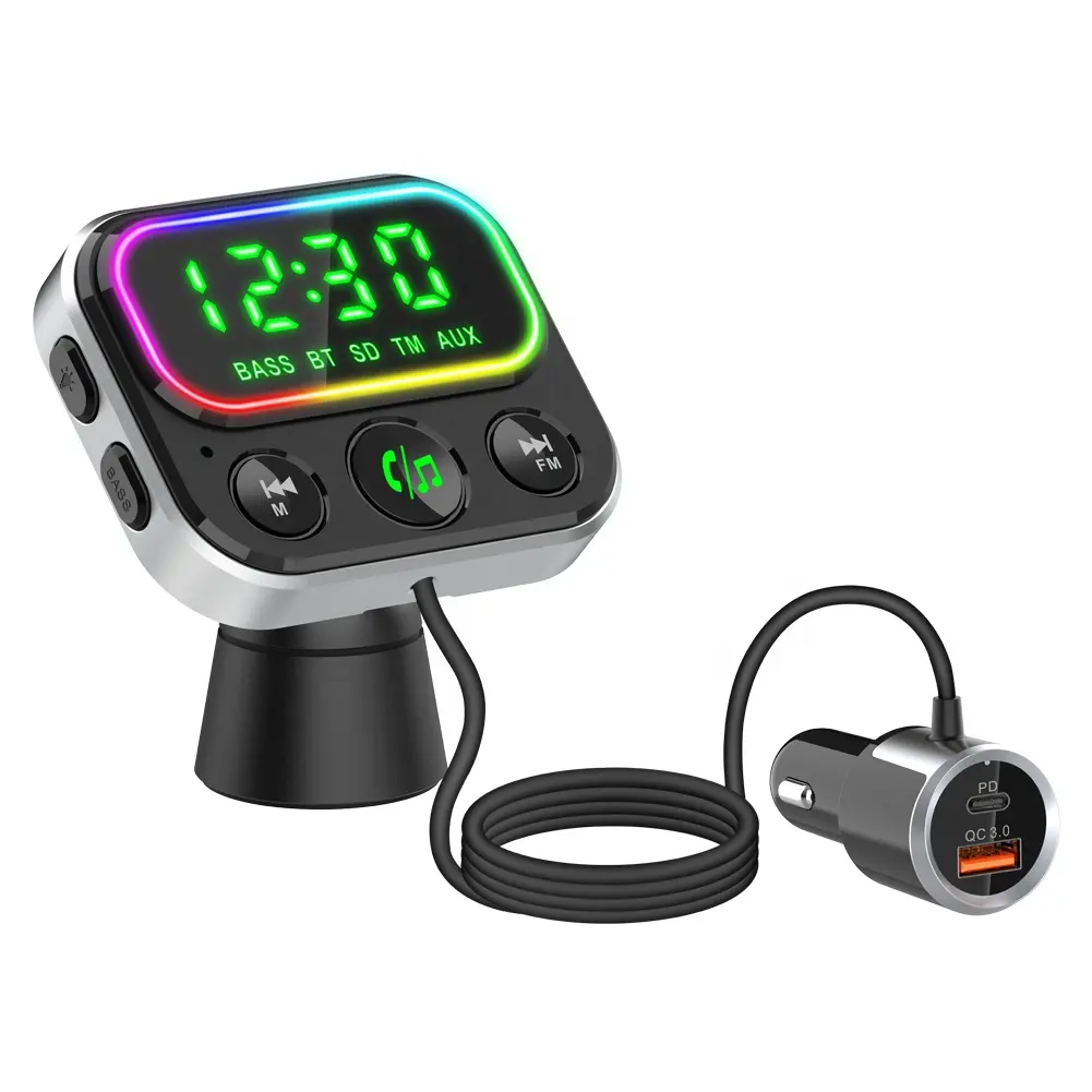 Máy nghe nhạc MP3 xe BT MP3 xe DV Máy nghe nhạc FM Transmitter với bộ sạc xe hơi PD nóng bán cổng kép sạc nhanh