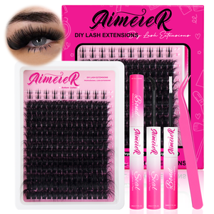 12-15mm 200D Cluster-Wimpern mit Unterwimpern Ultra-Volumen D-Curl Flauschig Weich Gewichtlos DIY Wimpern-Cluster - Product Image 1