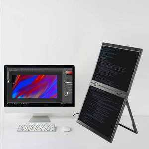 จอภาพพกพาแบบสามจอขนาด 15.6 นิ้ว ความละเอียด 1080p LED LCD สำหรับแล็ปท็อป พร้อมพอร์ต <span class=keywords><strong>USB</strong></span>-C หน้าจอ IPS รองรับ 100% SRGB ใช้งานร่วมกับ <span class=keywords><strong>Windows</strong></span> และ Mac ได้ - Product Image 4