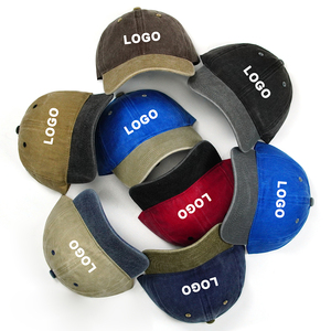 批发定制双色水洗棉爸爸帽子6面板非结构化软棒球帽男士丝绒面料Gorras - Product Image 2